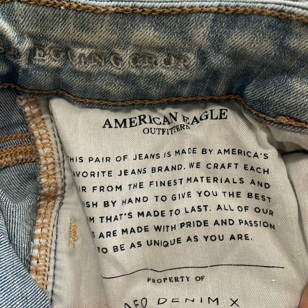 America Eagle next level stretch distressed hi rise jegging crop size 4 short - Picture 14 of 14